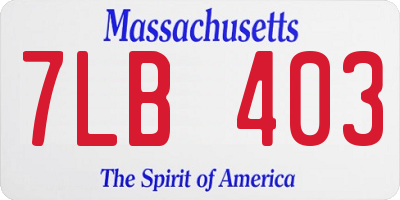 MA license plate 7LB403