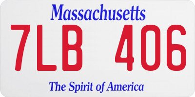MA license plate 7LB406
