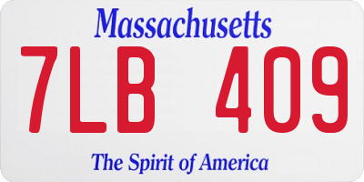 MA license plate 7LB409