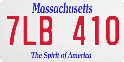 MA license plate 7LB410