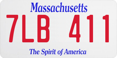 MA license plate 7LB411