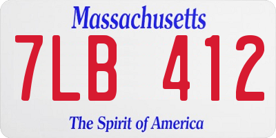 MA license plate 7LB412