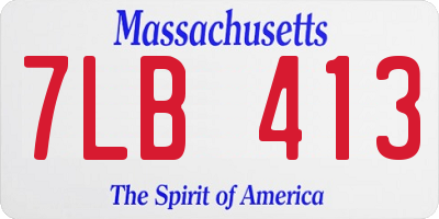 MA license plate 7LB413