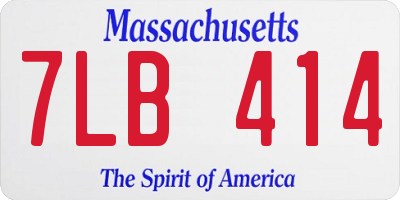 MA license plate 7LB414