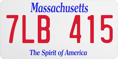 MA license plate 7LB415
