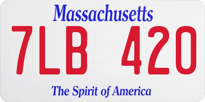MA license plate 7LB420