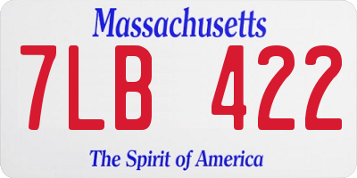 MA license plate 7LB422