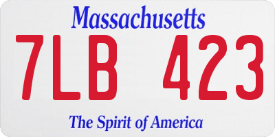 MA license plate 7LB423