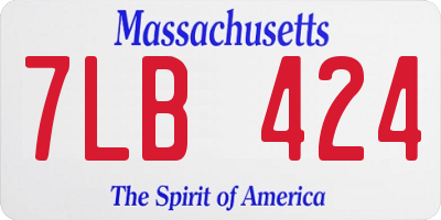 MA license plate 7LB424