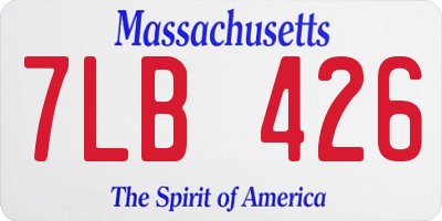 MA license plate 7LB426
