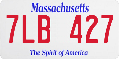 MA license plate 7LB427