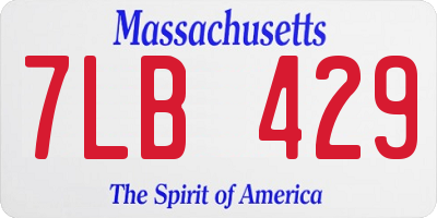 MA license plate 7LB429