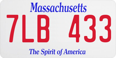 MA license plate 7LB433