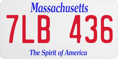 MA license plate 7LB436