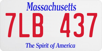MA license plate 7LB437