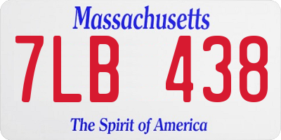MA license plate 7LB438