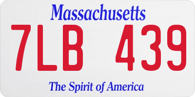 MA license plate 7LB439