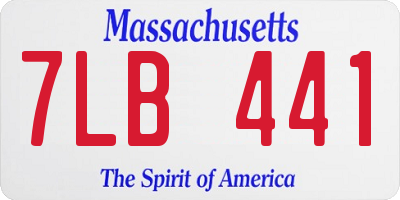 MA license plate 7LB441