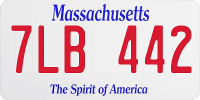 MA license plate 7LB442