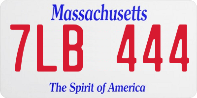 MA license plate 7LB444