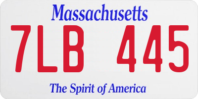 MA license plate 7LB445