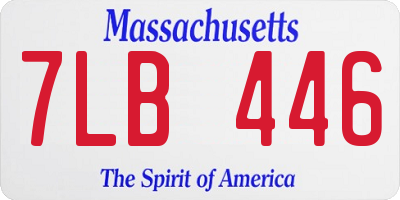 MA license plate 7LB446