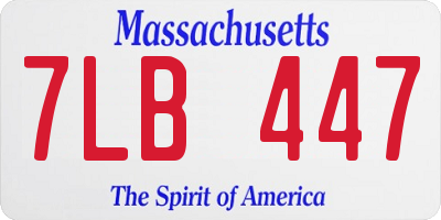 MA license plate 7LB447