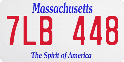 MA license plate 7LB448