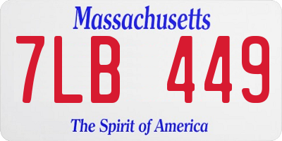MA license plate 7LB449
