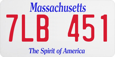 MA license plate 7LB451