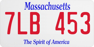 MA license plate 7LB453