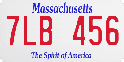 MA license plate 7LB456