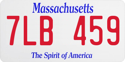 MA license plate 7LB459