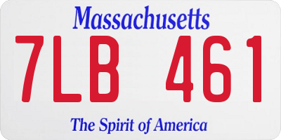 MA license plate 7LB461