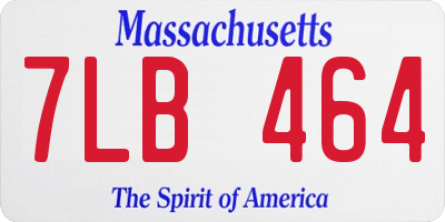 MA license plate 7LB464