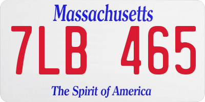 MA license plate 7LB465