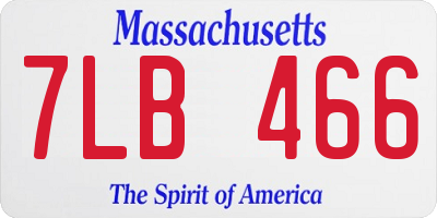 MA license plate 7LB466