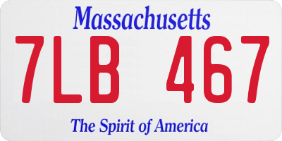 MA license plate 7LB467