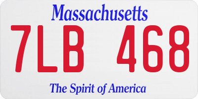 MA license plate 7LB468