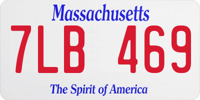 MA license plate 7LB469