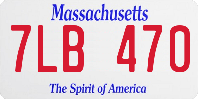 MA license plate 7LB470