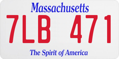 MA license plate 7LB471