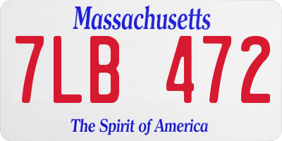 MA license plate 7LB472