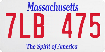 MA license plate 7LB475