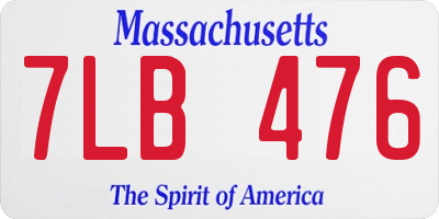 MA license plate 7LB476
