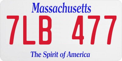MA license plate 7LB477