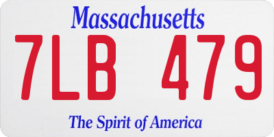 MA license plate 7LB479