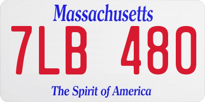 MA license plate 7LB480