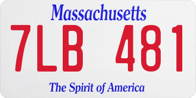 MA license plate 7LB481