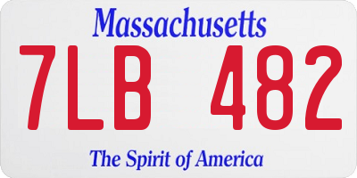 MA license plate 7LB482